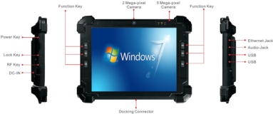 Rugged Tablet RT 104-N Funktionen + Ports